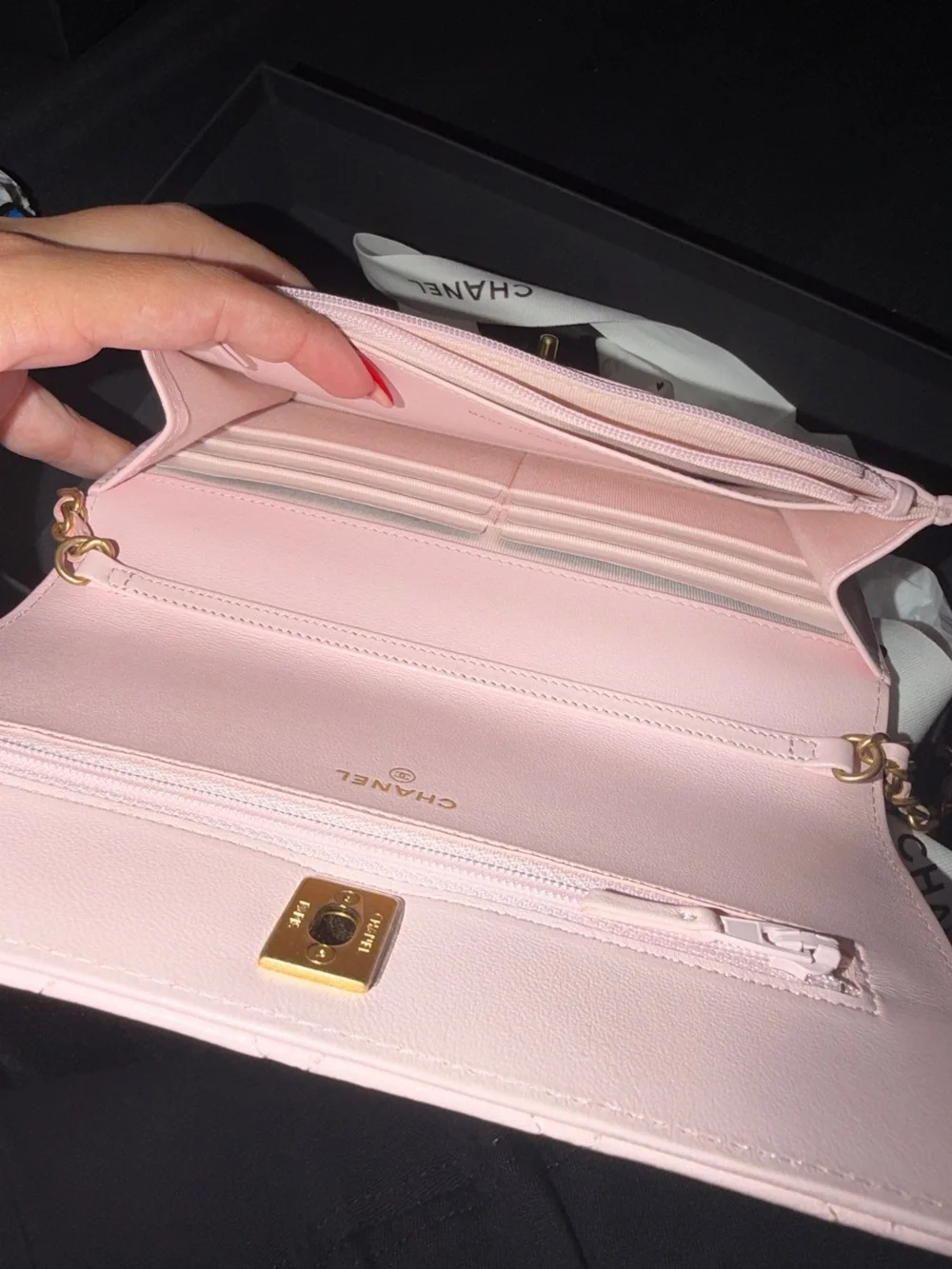 CHANEL Pink Quilted Leather Crossbody Bag Gold CC.